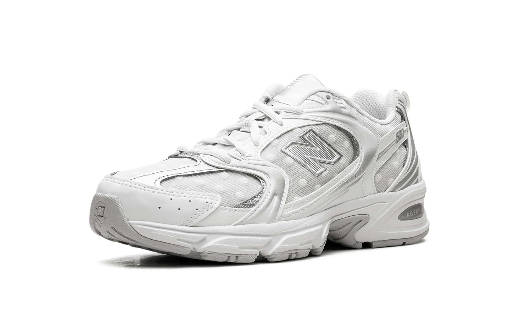 NB 530 – "Silver Metallic Polka Dots"