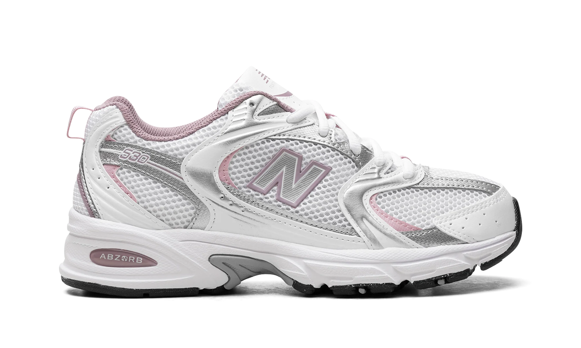 NB 530 – "White/Silver Metalic/Ice Wine/Mid Century Pink"