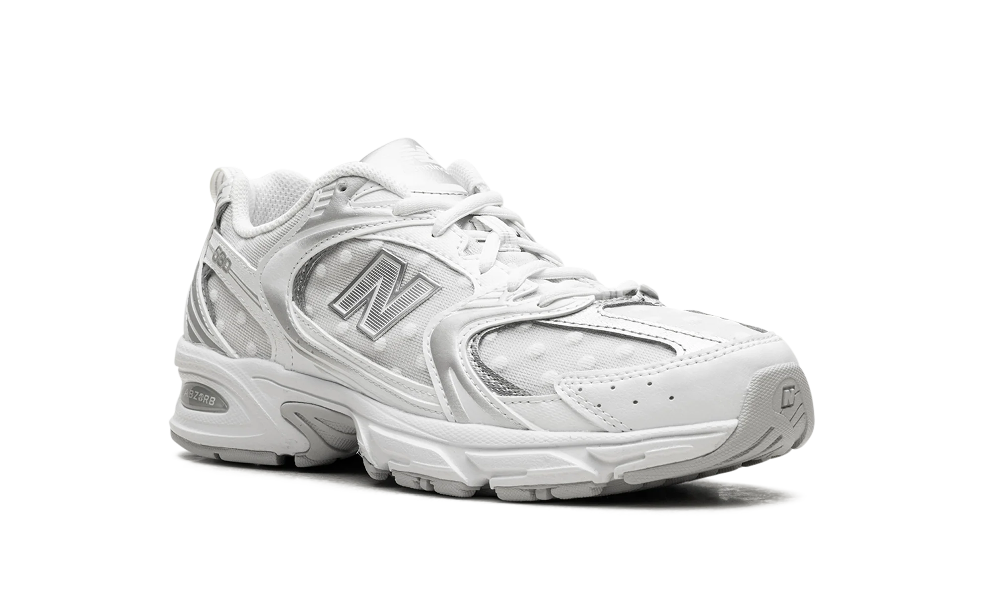 NB 530 – "Silver Metallic Polka Dots"