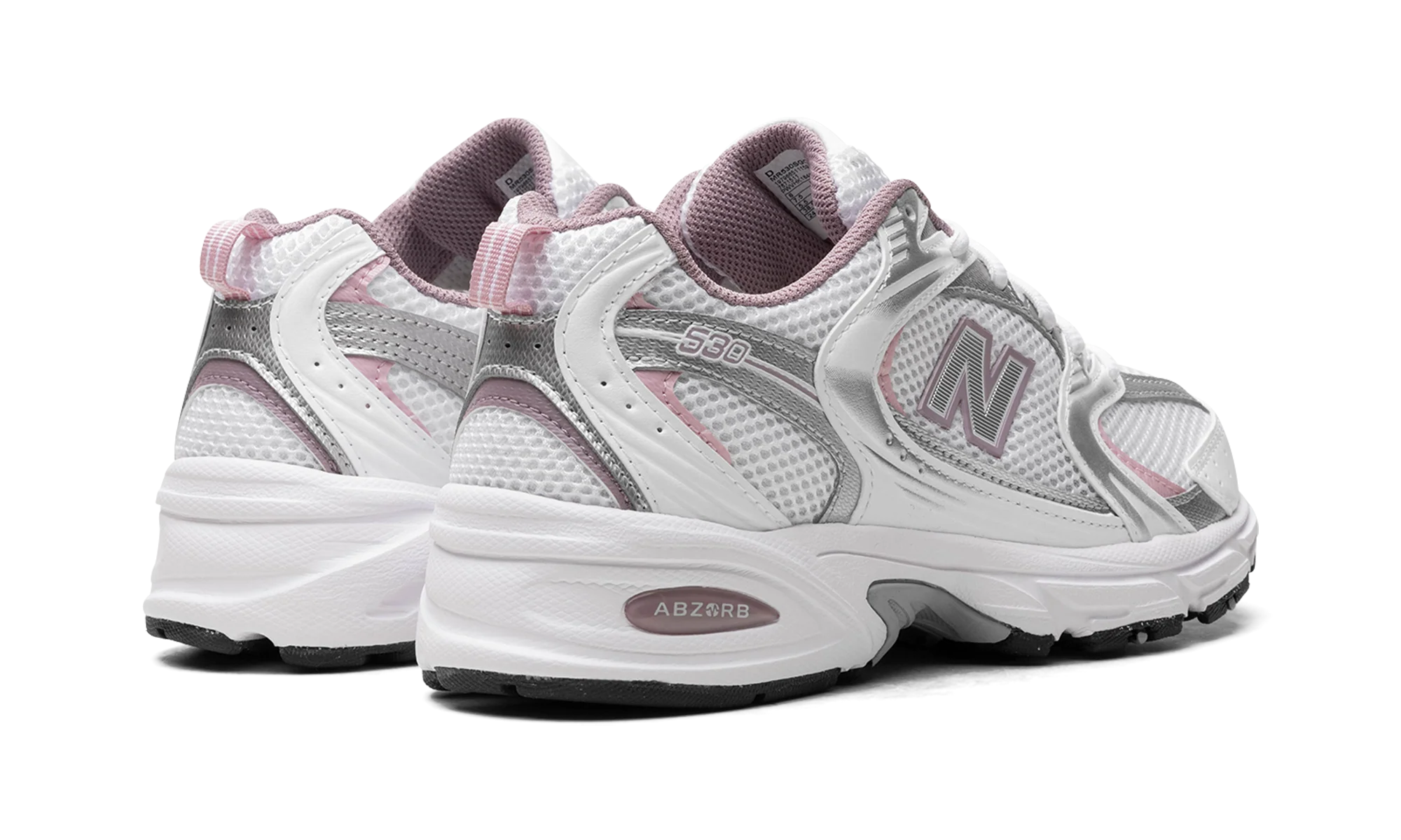 NB 530 – "White/Silver Metalic/Ice Wine/Mid Century Pink"